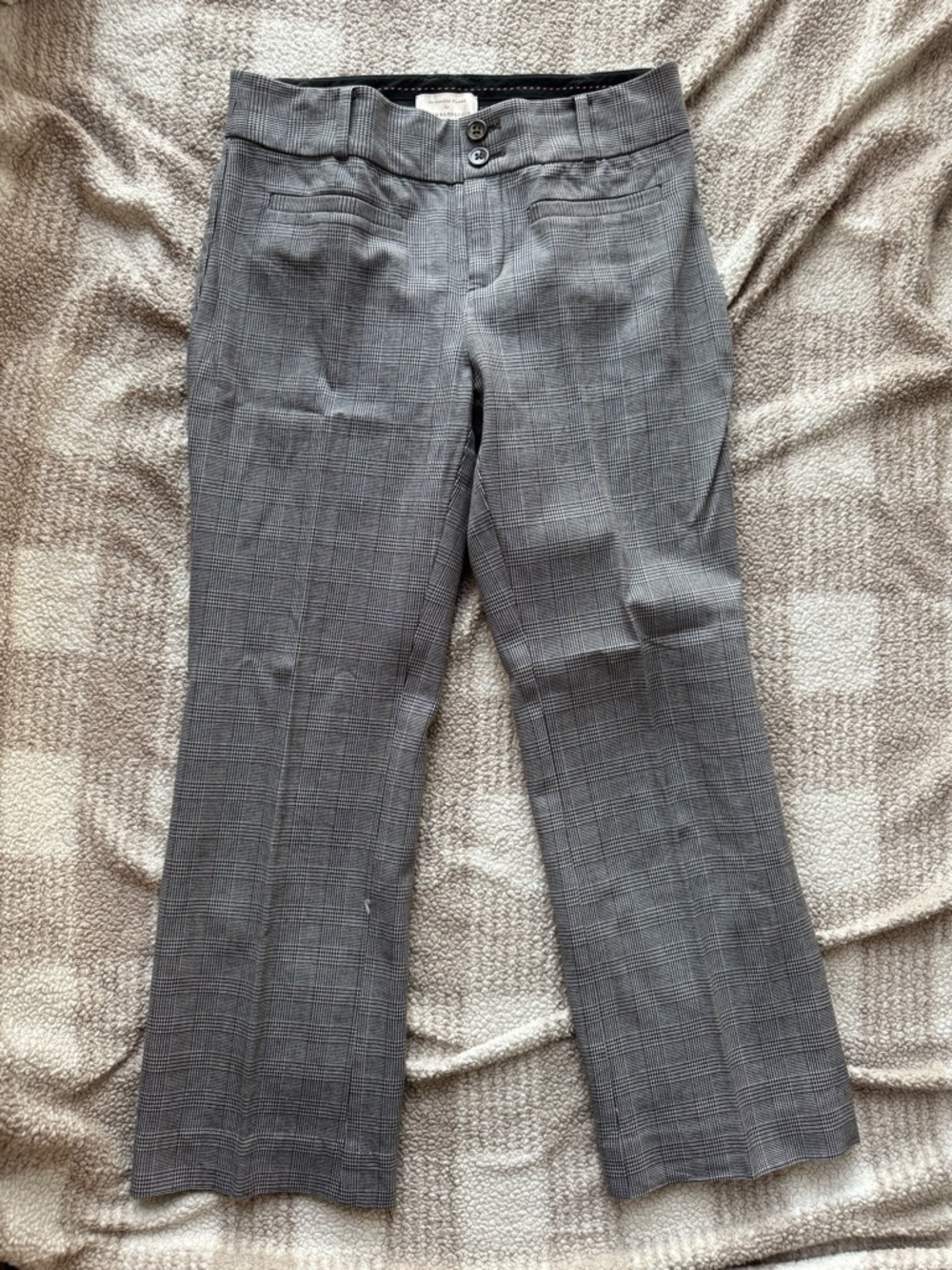 Anthropologie Black and Gray Glen Plaid Trousers